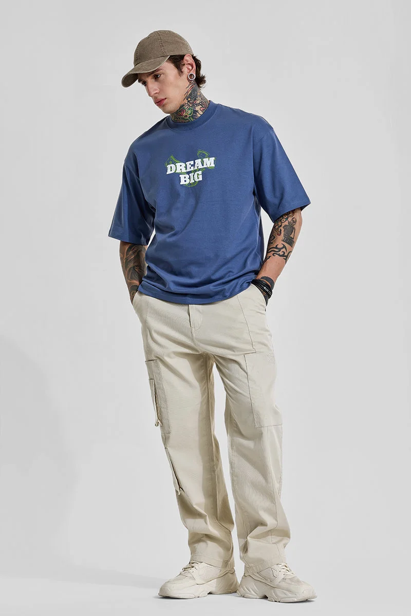 Snitch Cream Cream Relaxed Fit Cargo Pants for Men | Best Price UAE